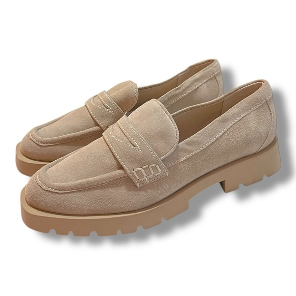 Dolce Vita Shoes - Dolce Vita Women's Elias Lug Sole Tailored Suede Loafer Tan Size 8.5 Wide
